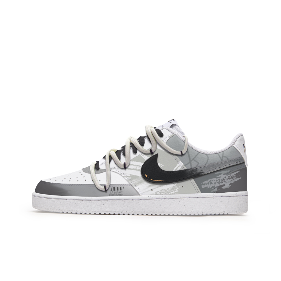 Nike Nike Court Vision 1 Slip Resistant Abrasion Resistant Low top Skateboard Shoes Men's Black Gray White