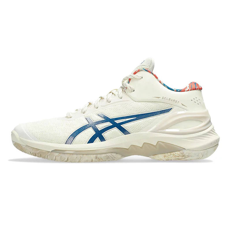 ASICS Gel Burst 28 Versatile Cushioning Slip Resistant Abrasion Resistant Mid top Basketball Shoes Men's Beige Blue