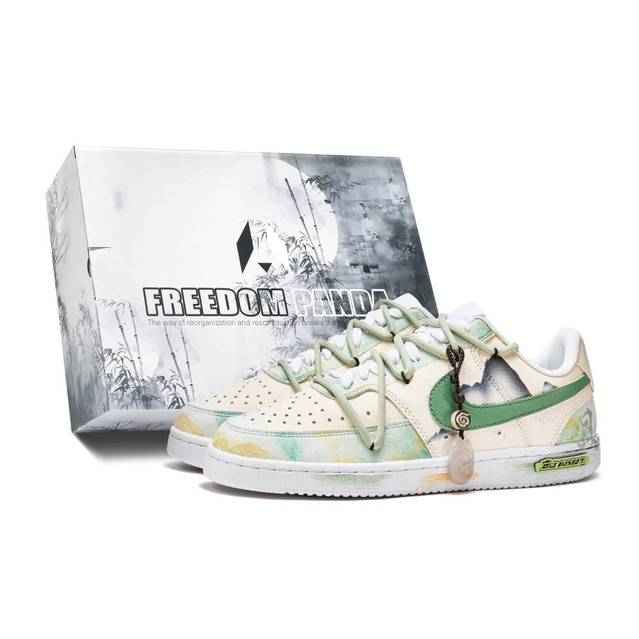 Nike Nike Court Vision 1 Freedom Panda, Box, Mountain Breeze Slip Resistant Low top Skateboard Shoes Men's Yellow Green