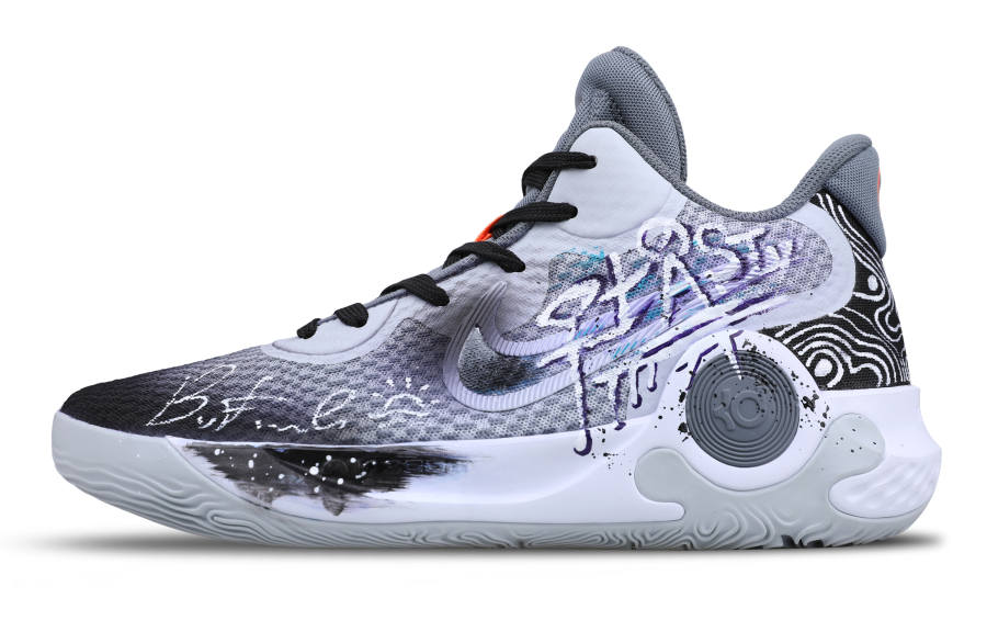 Nike Nike KD Trey 5 IX Cushioning, Wear Resistant Mid top Basketball Shoes Unisex Black White Gray