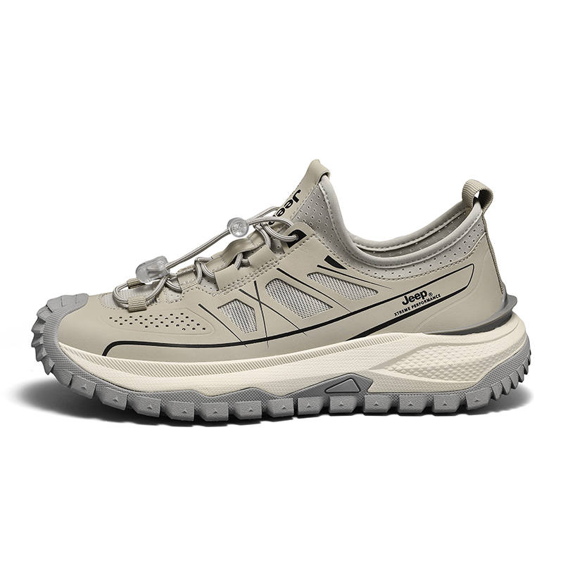 Jeep Abrasion Resistant Breathable Lightweight Height Increasing Low top Mountaineering Hiking Shoes Men's