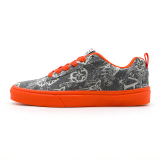 YIBONI Slip Resistant, Breathable, Lightweight Low top Canvas Shoes Unisex Gray Orange Base