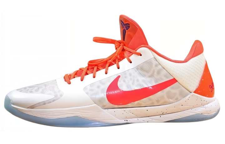 Nike Nike Zoom Kobe 5 Protro PE Comfortable Round Toe Slip Resistant Abrasion Resistant Low top Basketball Shoes Men's White
