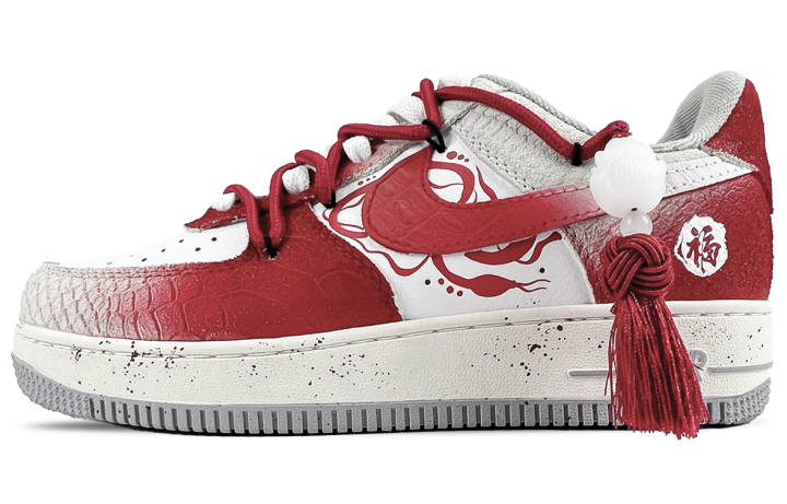 Nike Nike Air Force 1 Phoenix Flame Dance Slip Resistant Abrasion Resistant Low top Skateboard Shoes Women's Red White
