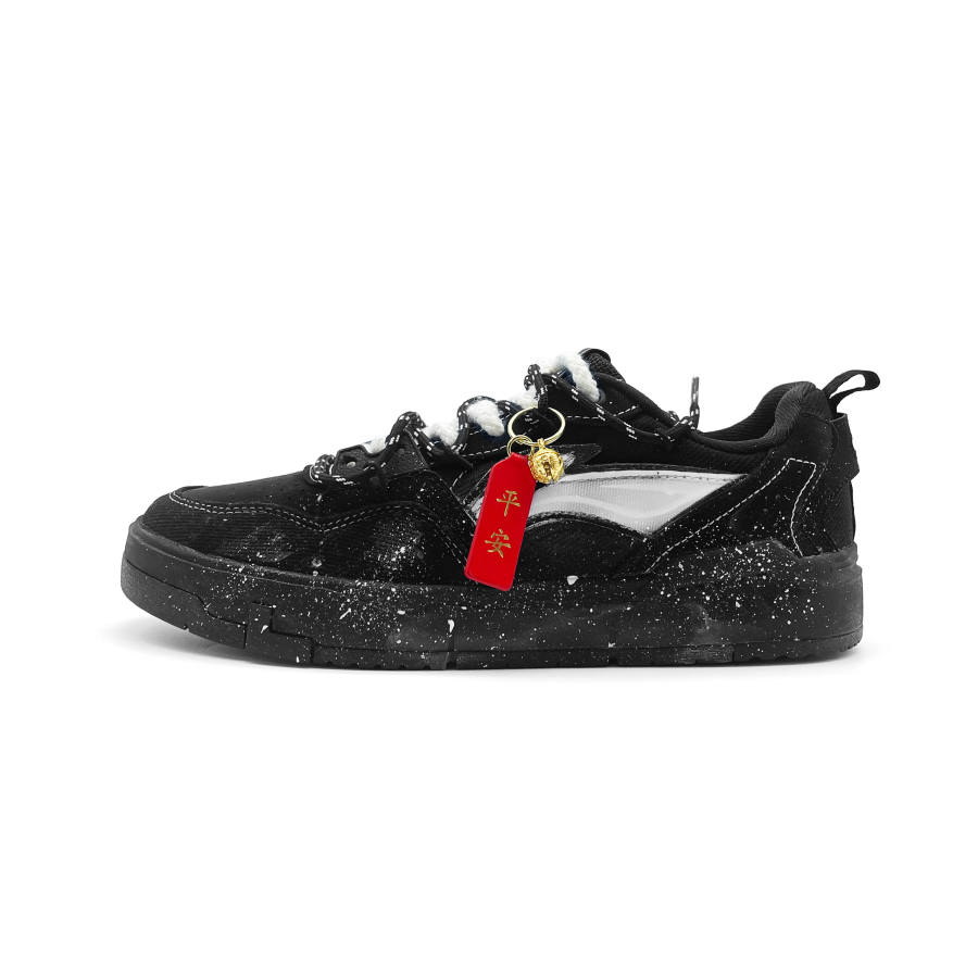 Li-Ning Li Ning Original Era Slip Resistant Abrasion Resistant Low top Skateboard Shoes Unisex Black