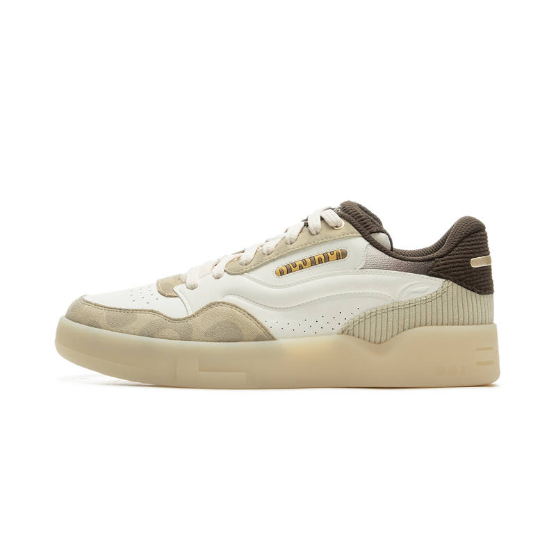 Li-Ning Li Ning 001 BTC 2 Slip Resistant, Abrasion Resistant, Breathable Low top Skateboard Shoes Unisex White Umber