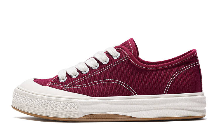 FEIYUE Low-top Canvas Shoes Unisex Burgundy