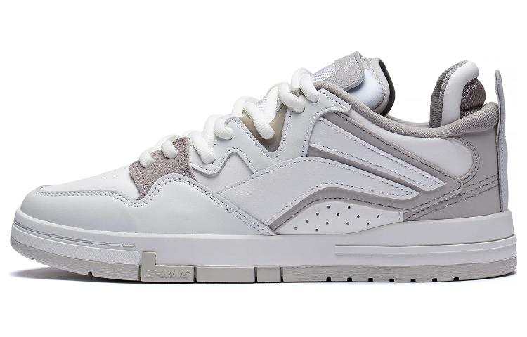 Li-Ning LiNing Wave Pro Anti-Slip Wear-Resistant Low-Top Skateboard Shoes Mist White Silver Fish Gray