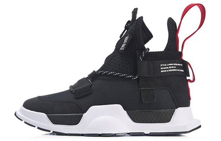 Li-Ning Li Ning Reburn Vintage Basketball Shoes Unisex Mid Top Black White