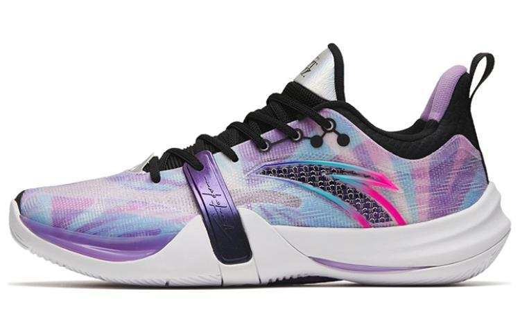 Anta Crazy 4 Team Cushioning Slip Resistant Abrasion Resistant Low top Basketball Shoes Men's Purple Black