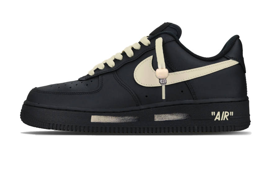 Nike Nike Air Force 1 Black Warrior Low top Skateboard Shoes Unisex Black Beige