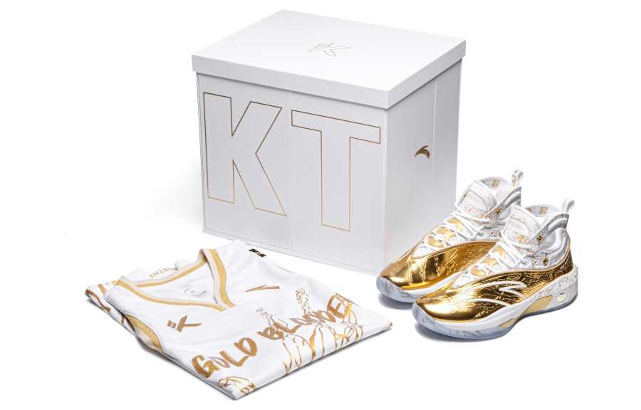 Anta KT8 Gold Blood Veins Gold Blooded Cushioning Slip Resistant Abrasion Resistant High top