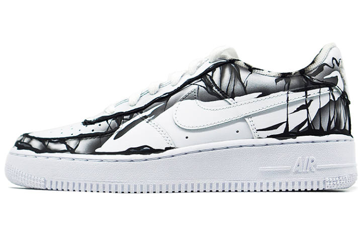 Nike Nike Air Force 1 Air Force 1 Slip Resistant Abrasion Resistant Low top Skateboard Shoes Men's Black