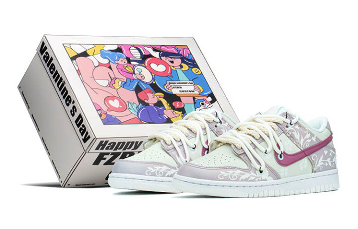 Nike Nike Dunk Low Leather Slip Resistant, Abrasion Resistant, Lightweight Low top Skateboard Shoes GS Pink White