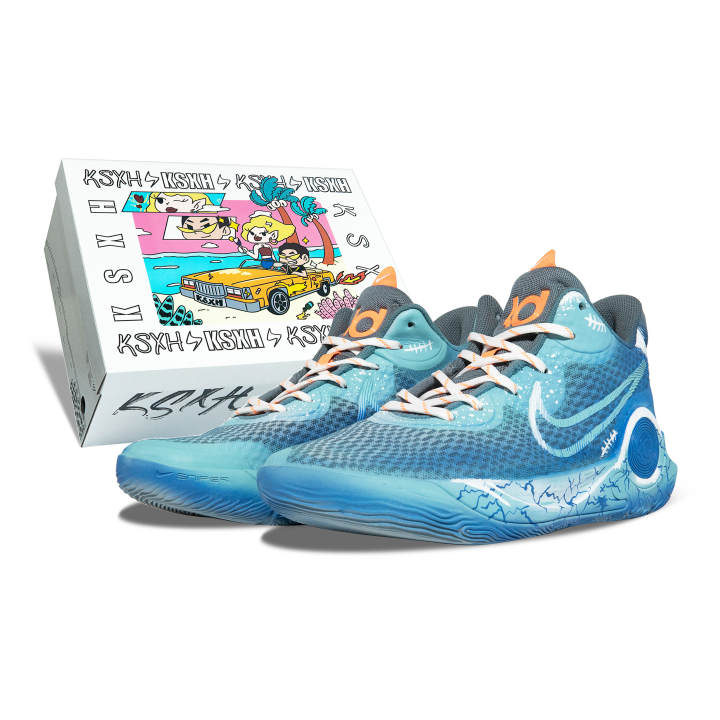 Nike Nike KD Trey 5 IX Cushioning Abrasion Resistant Cushioning, Wear Resistant Mid top Basketball Shoes Unisex Blue White