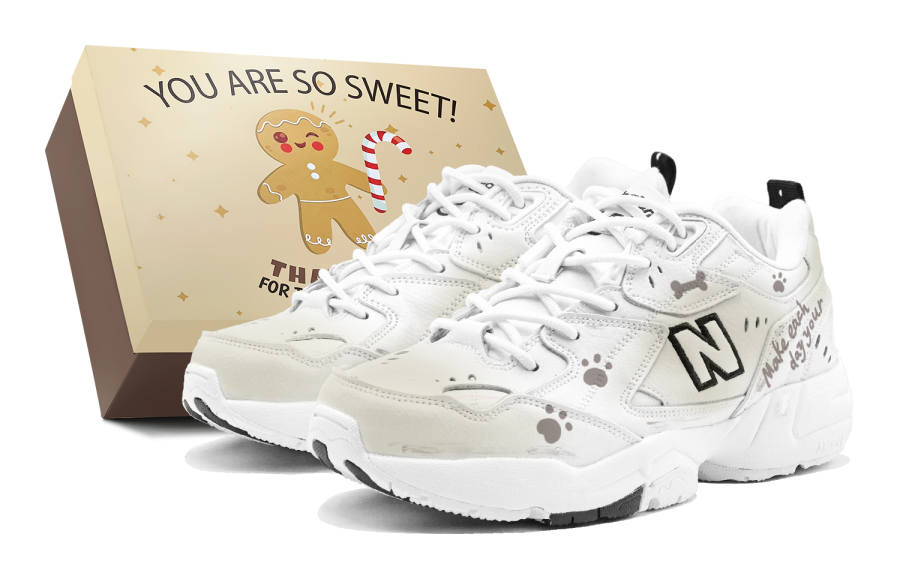 New Balance New Balance NB 608 V1 Naughty Footprints Cushioning Low top Training Shoes Women's White Brown
