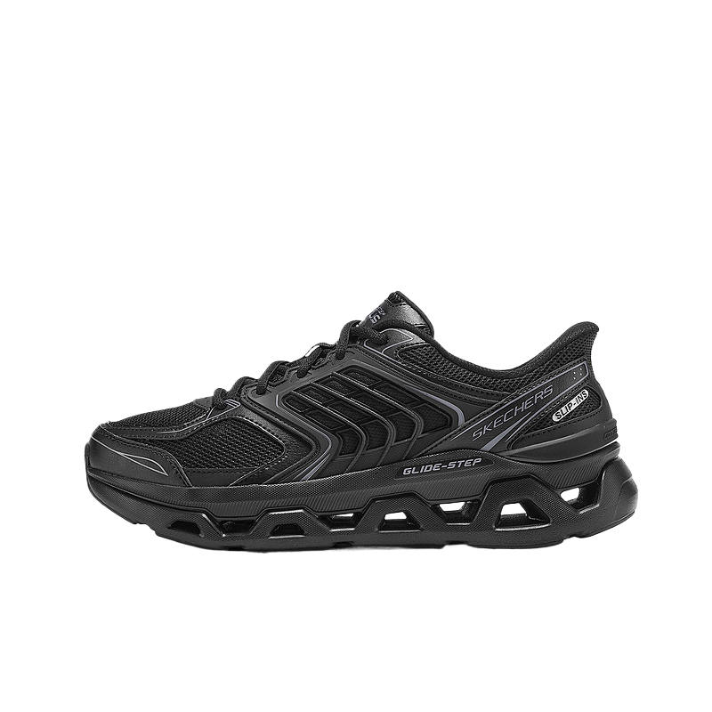 Skechers SPORT MENS PU, Mesh Abrasion Resistant Low top Training Shoes Men's Black