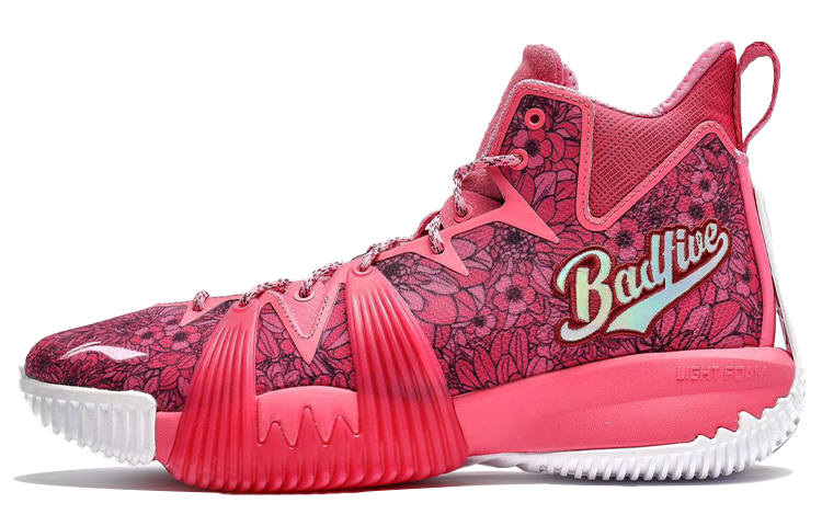 Li-Ning Li Ning Badfive 1 Badfive Slip Resistant Cushioning Abrasion Resistant High top Basketball Shoes Men's Pink