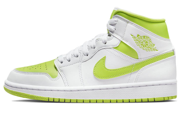 Jordan Jordan 1 Mid White Lime Women's