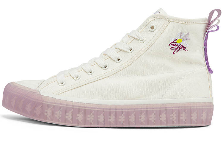 Kappa Kappa Coverage High top Canvas Shoes Unisex White Purple