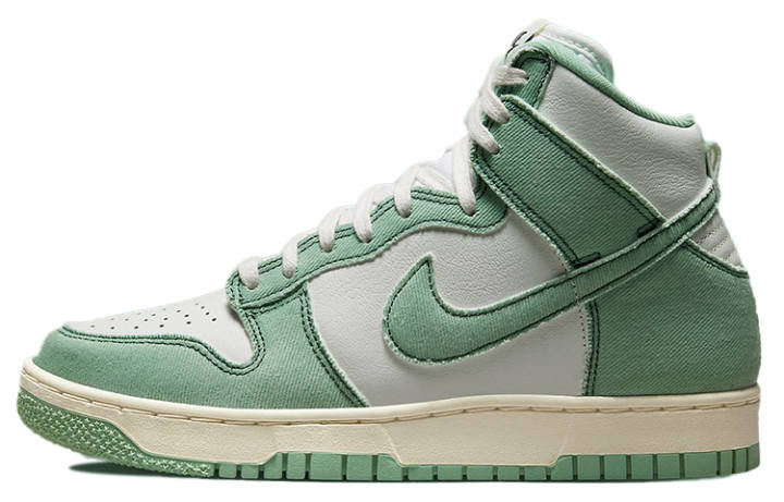 Nike Nike Dunk High 'Green Denim' Slip Resistant, Abrasion Resistant, Lightweight High top Skateboard Shoes Men's