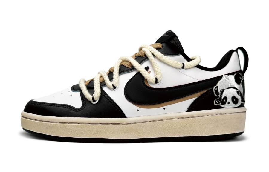 Nike Nike Court Borough Slip Resistant Lightweight Non slip Lightweight Low top Skateboard Shoes GS Black White