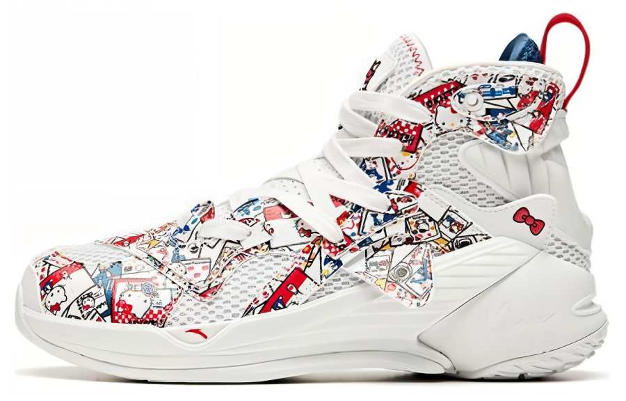 Anta KT4 Girl 'Hello Kitty' Thompson High top Basketball Shoes Women's White Red Blue