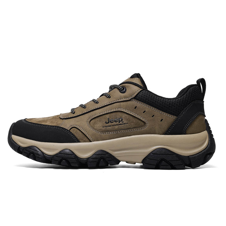 Jeep Cushioning Rebound Abrasion Resistant Lightweight Breathable Slip Resistant Anti Static Low top Hiking Shoes Men's