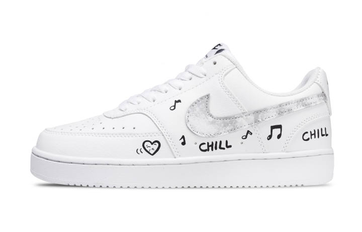 Nike Nike Court Vision 1 Joyful Heart Musical Note Abrasion Resistant Abrasion Resistant Low top Skateboard Shoes Men's
