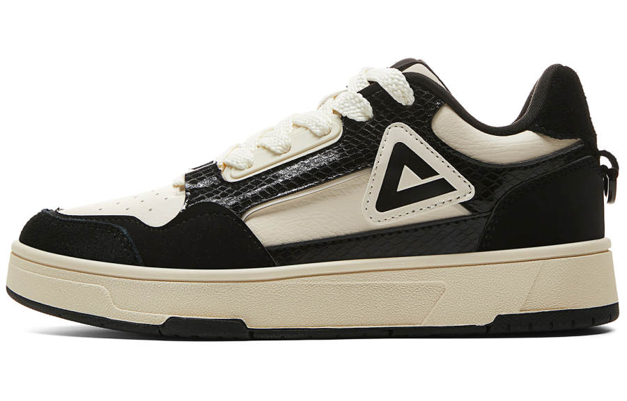 PEAK Taichi Magazine Skateboard Shoes Women's Low Top Black Beige White