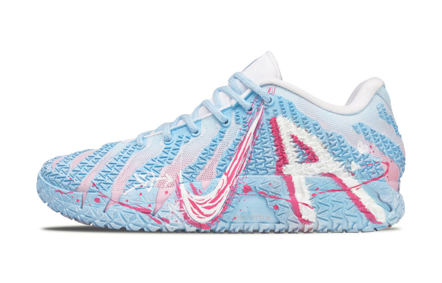 Nike Nike Ja Morant 3 Ice Blue Cushioning Abrasion Resistant Impact Resistant Low top Basketball Shoes Men's Blue Pink
