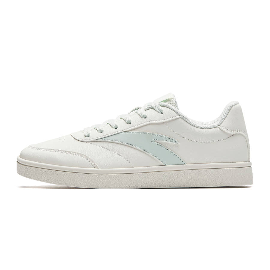 Anta Active Low Top Skateboard Shoes Women's Ivory White/Oxygen Green