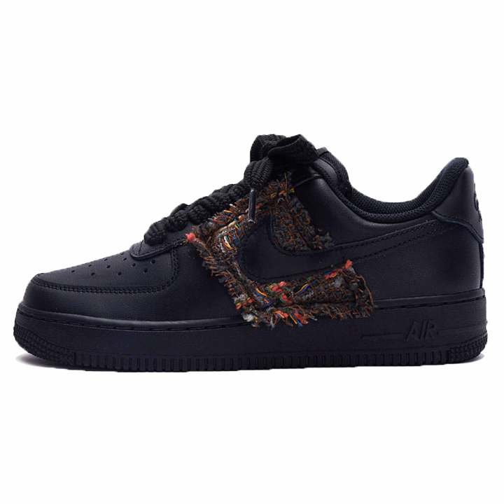 Nike Nike Air Force 1 Cushioning Low top Skateboard Shoes Women's Black Brown