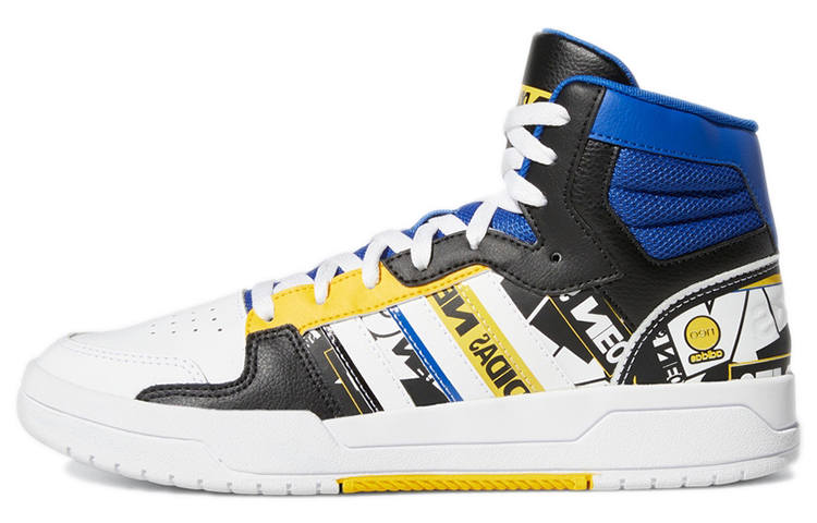 Adidas Neo Entrap Comfortable Abrasion Resistant Mid top Skateboard Shoes Men's White Blue