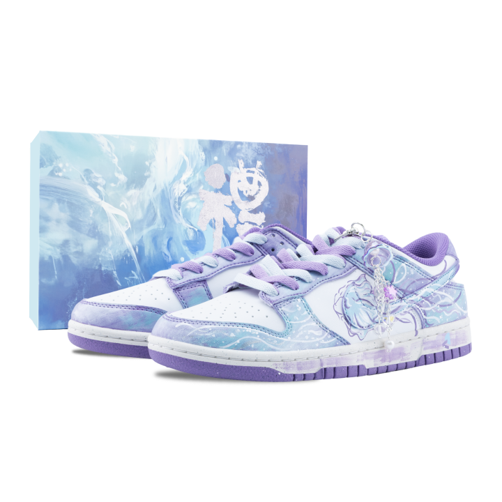 Nike Nike Dunk Summer Night Dream Slip Resistant Abrasion Resistant Low top Skateboard Shoes Unisex White Purple