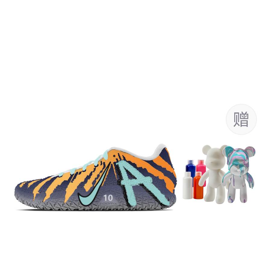 Nike Nike Ja Morant 3 Haikyuu!!, Fluid Bear Abrasion Resistant Low top Basketball Shoes Unisex Orange Purple Cyan