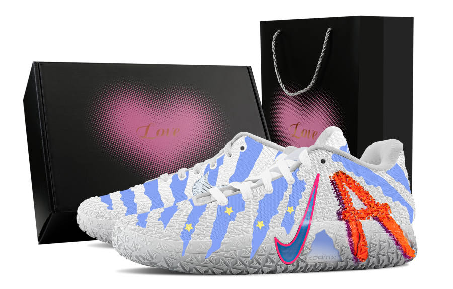 Nike Nike Ja Morant 3 Stars, Heart Box Abrasion Resistant Low top Basketball Shoes Unisex Blue White