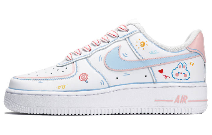 Nike Nike Air Force 1 Air Force 1 Low top Skateboard Shoes Women's Pink Blue