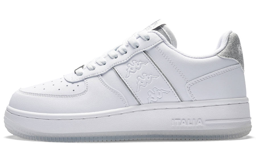 Kappa Back to Back Low top Skateboard Shoes Women's White Silver