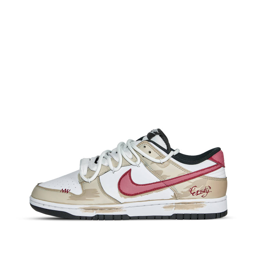Nike Nike Dunk Desert Storm Abrasion Resistant Low top Skateboard Shoes Unisex Beige Red