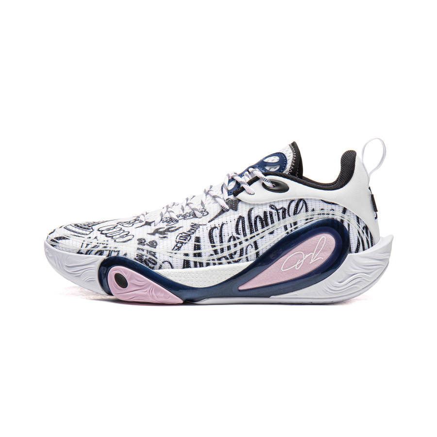 Li-Ning Li Ning DLO1 Cushioning Low top Basketball Shoes Men's White Black