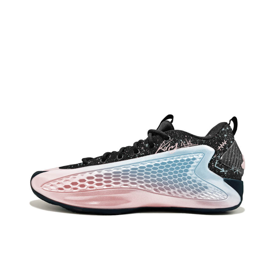 Adidas Adidas Anthony Edwards 1 War God Honey Peach Cushioning, Wear Resistant Low top Basketball Shoes Unisex Pink Blue