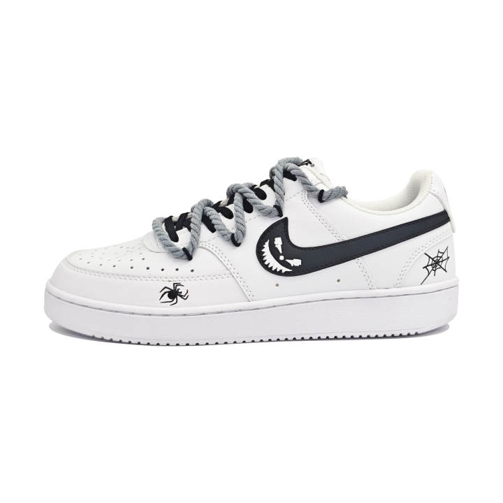 Nike Nike Court Vision 1 Gothic Jungle II Abrasion Resistant Low top Skateboard Shoes Unisex Black White