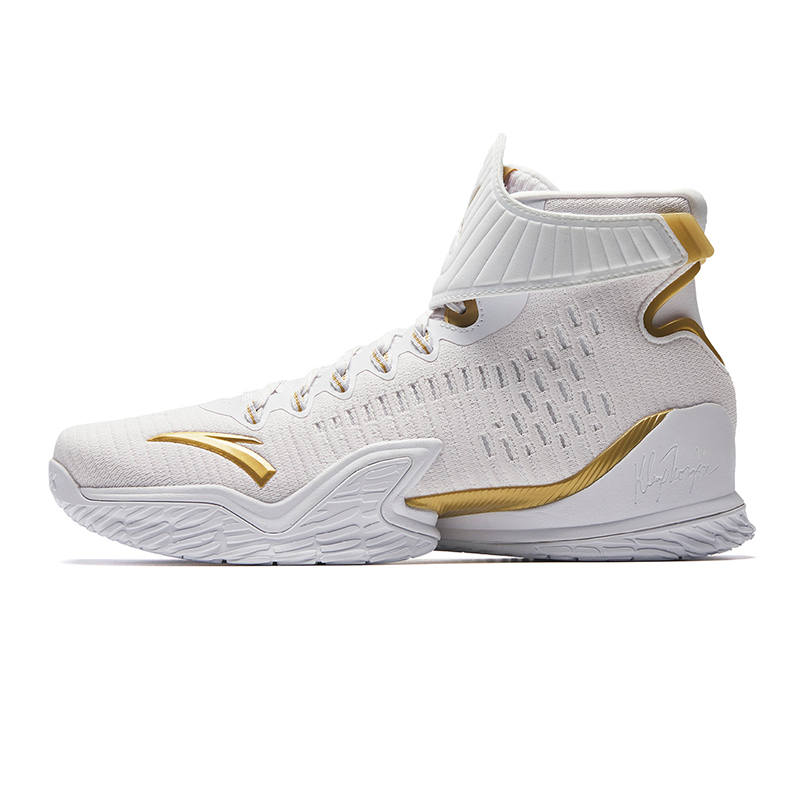 Anta KT3 Cushioning Slip Resistant High top Basketball Shoes Men's White Gold