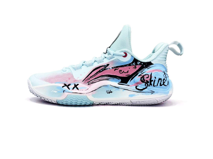 Li-Ning Li Ning Speed 9 Cushioning Slip Resistant Abrasion Resistant Low top Basketball Shoes Unisex Blue Pink
