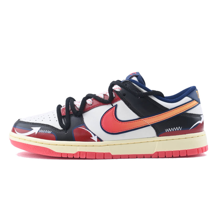 Nike Nike Dunk Geometric World Abrasion Resistant Abrasion Resistant Low top Skateboard Shoes Unisex Black Red