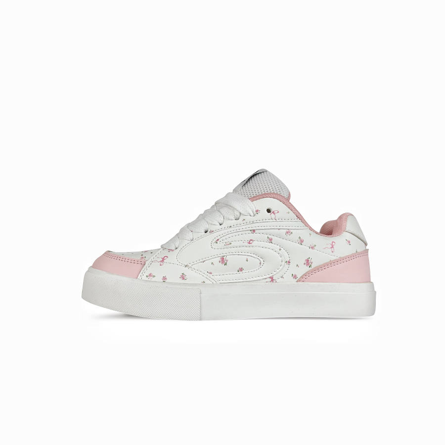 BKAE Wear resistant And Lightweight Low top Skateboard Shoes Women's White Pink