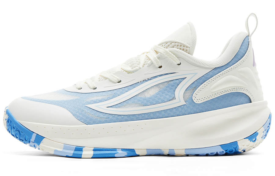 PEAK Cushioning Rebound Abrasion Resistant Slip Resistant Low top Basketball Shoes Women's Super Light White Blue