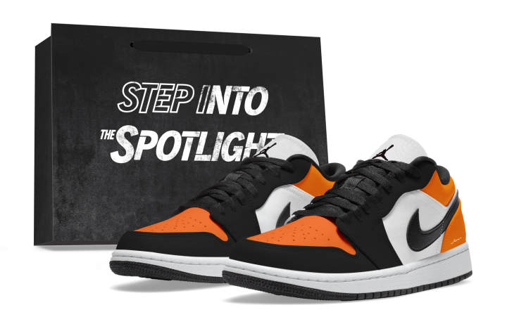 Jordan Jordan Air Jordan 1 Low top Skateboard Shoes Unisex Black Orange