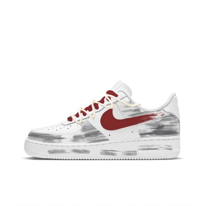 Nike Nike Air Force 1 Abrasion Resistant Abrasion Resistant Low top Skateboard Shoes Unisex White Red